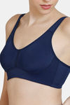 Zelocity Fleece lined Wide Waist Band Sports Bra - Maritime Blue — thumbnail 6